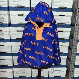 Paris print waterproof hooded windbreaker jacket!